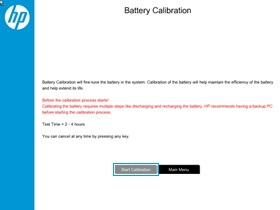 Selecting Start Calibration