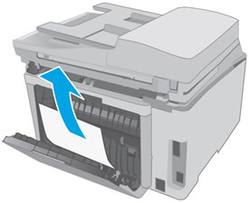 Removing jammed paper from the duplexer area