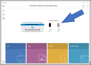 Clicking ink levels in HP Smart