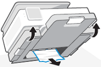 Tilting the printer, and then removing any jammed paper