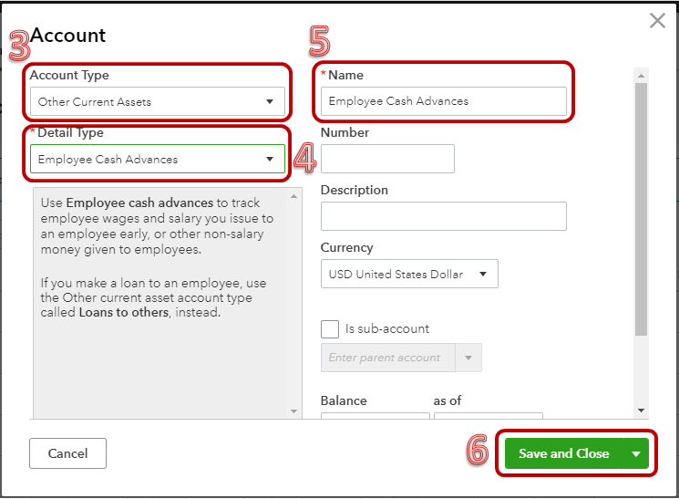 Quickbooks Chart Of Accounts Detail Type