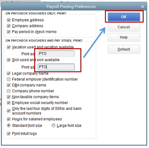 Solved We use PTO and not vacation or sick time. How do I change it in