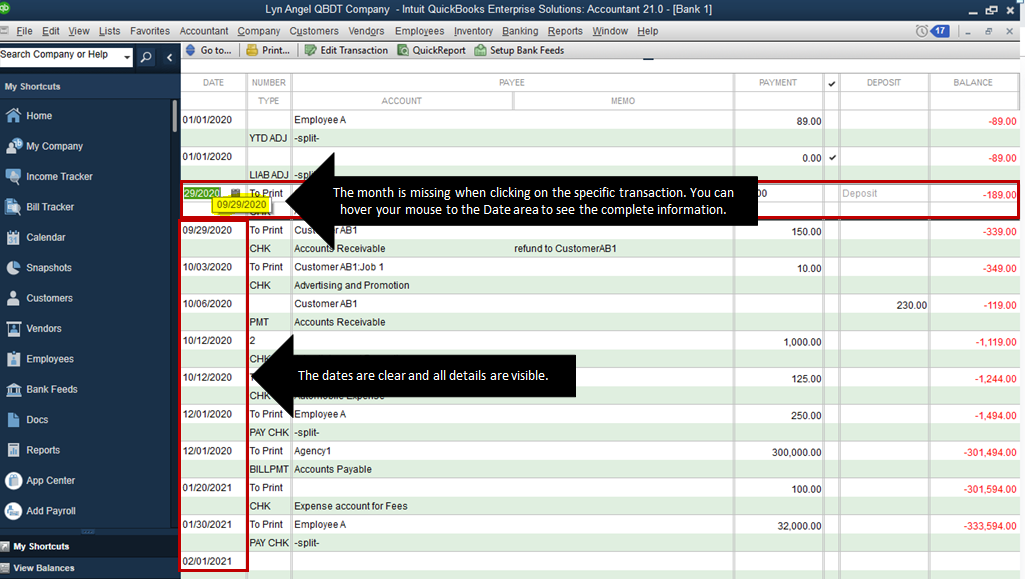 Solved: Can't see entire date on register line