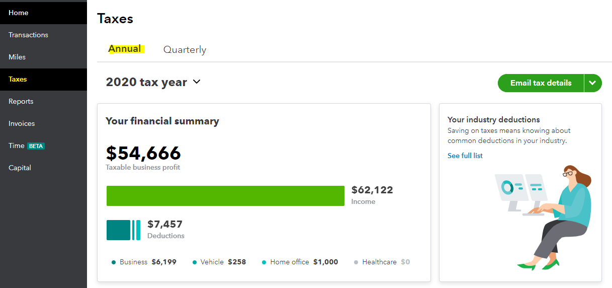 How do I send my QuickBooks SelfEmployed tax information to TurboTax?