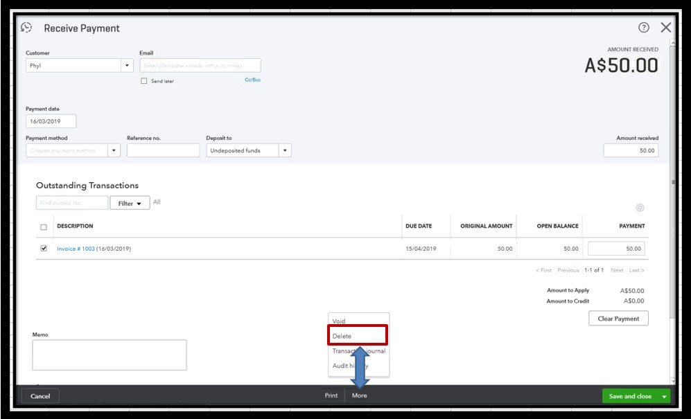 quickbooks invoice payment fees