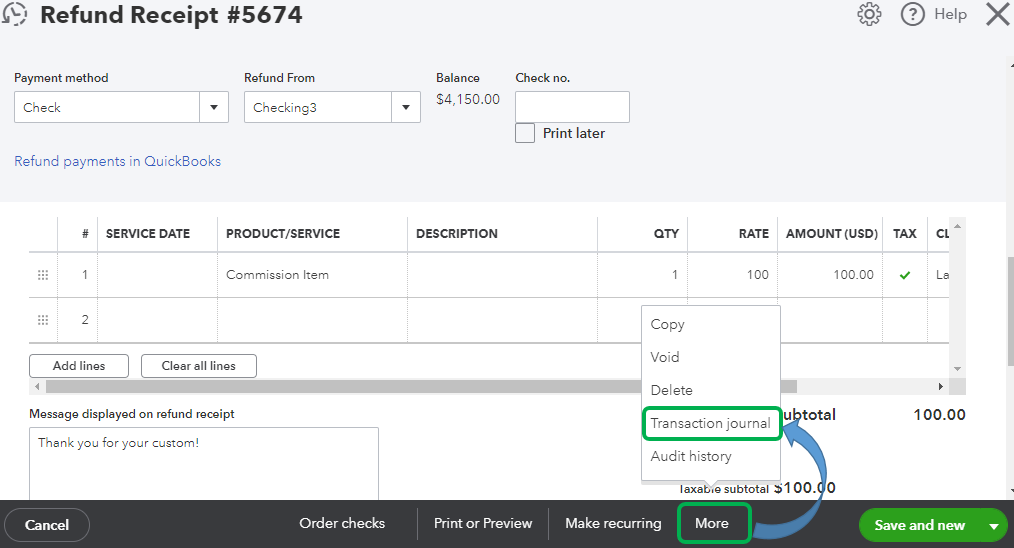 Refunds paid to customers with manual checks