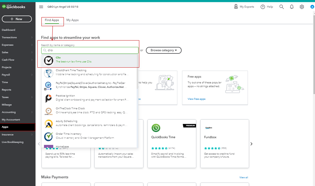 Can I connect QB with Clio software?