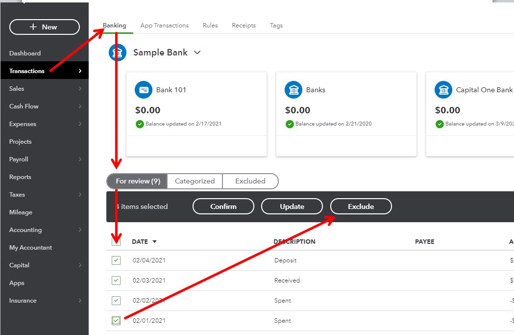 Matching transactions and closing the month