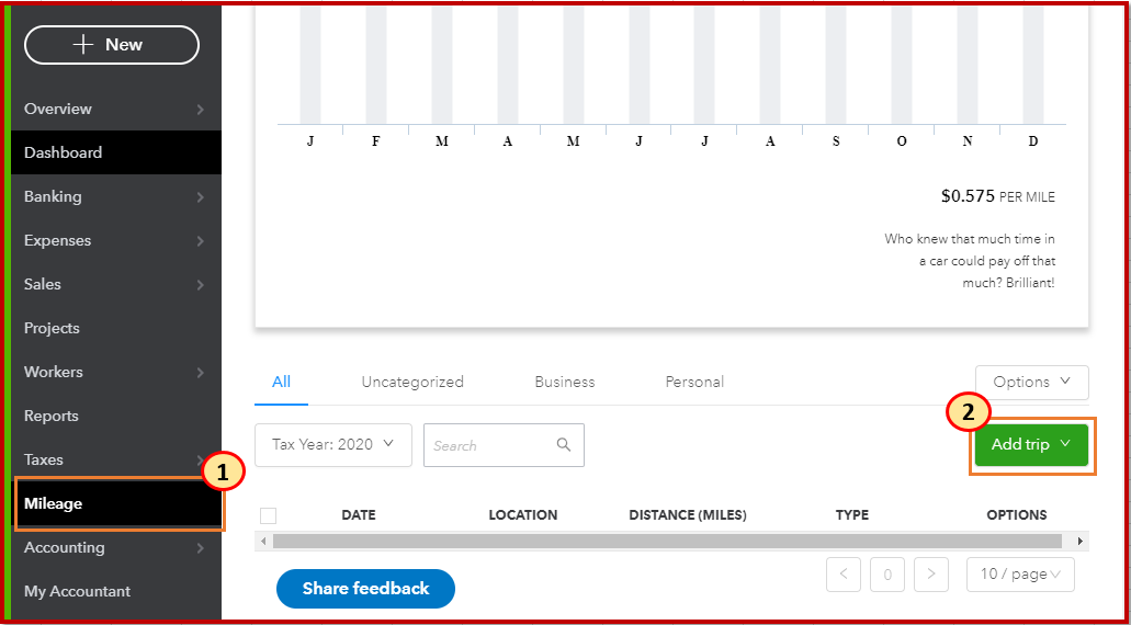 How do I import the mileage csv files from Quickbooks Self Employed