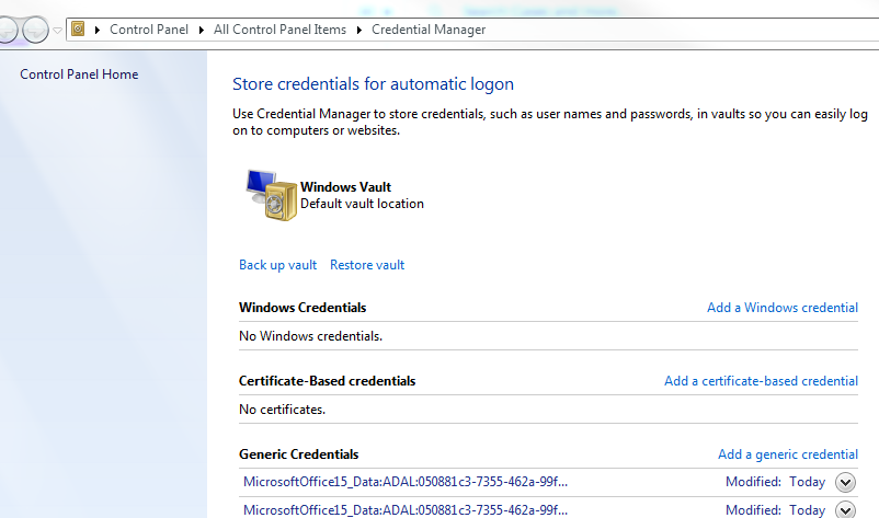 Windows Credential Manager