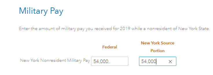 NY military pay