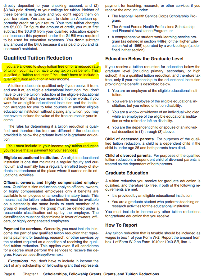 Tuition waiver