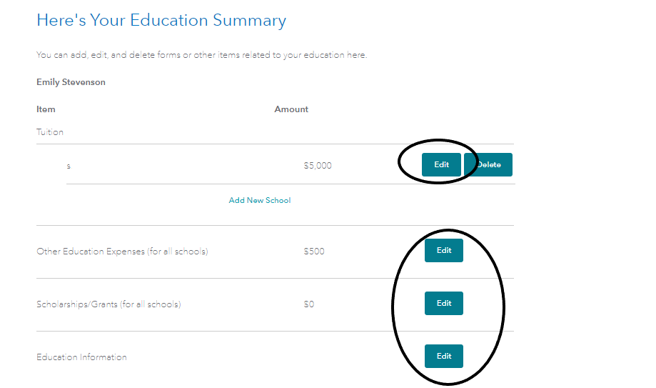 Edit education