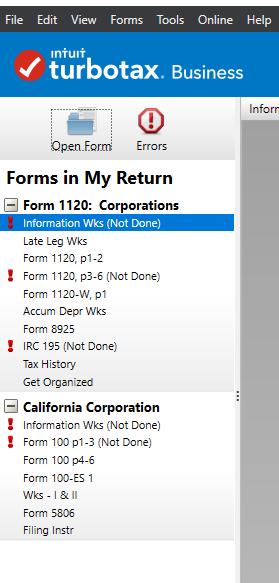 Open forms