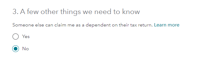 Are you a dependent?