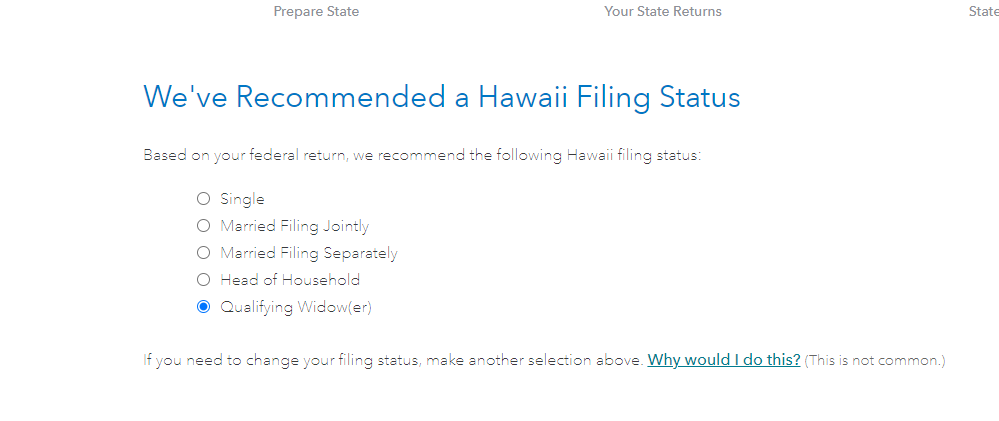 HI filing status