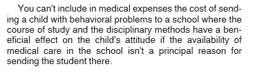 Medical expense for school