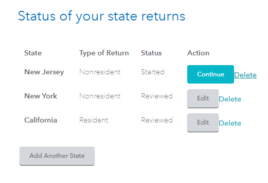 Delete a state return