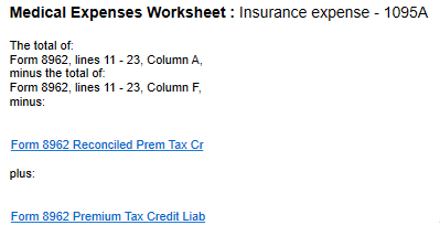Medical deductions form 8962