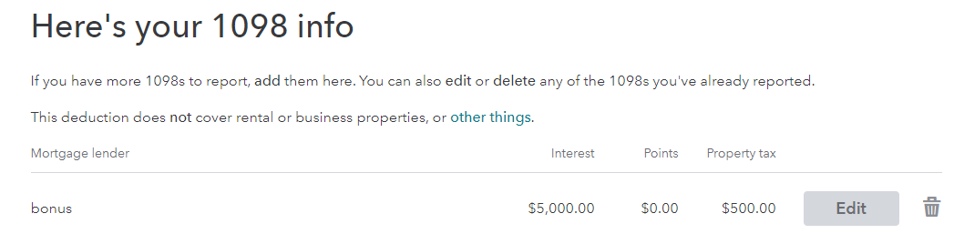 Delete form 1098