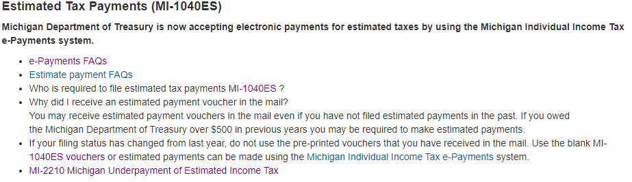 Estimated payment vouchers