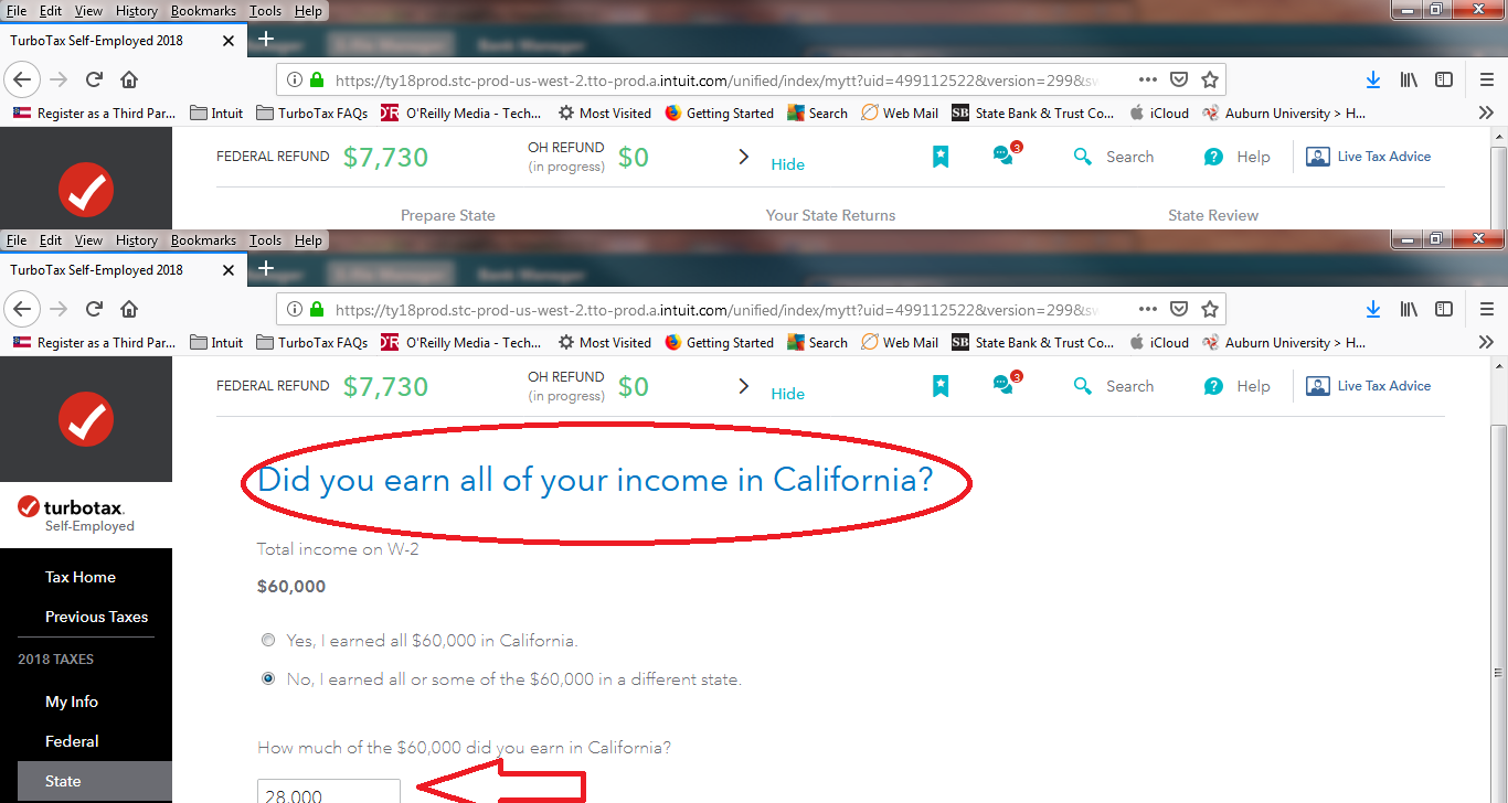 California Income Allocation