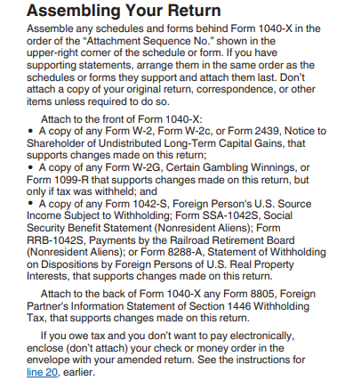 Amended return assembly
