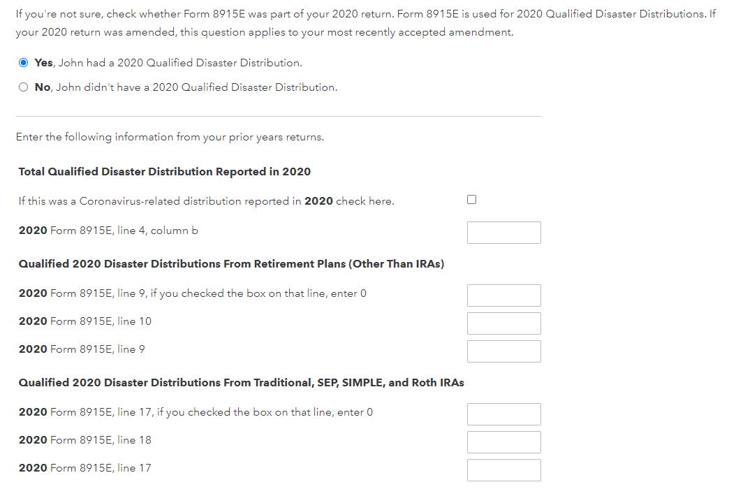 Solved: Turbo Tax Disaster Distributions Notifications