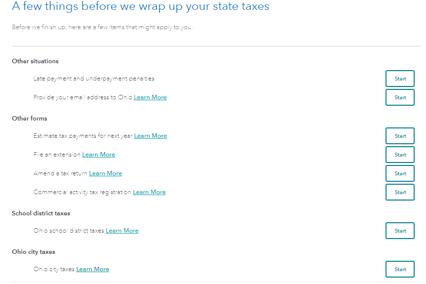 OH taxes
