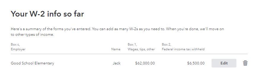 W-2 input