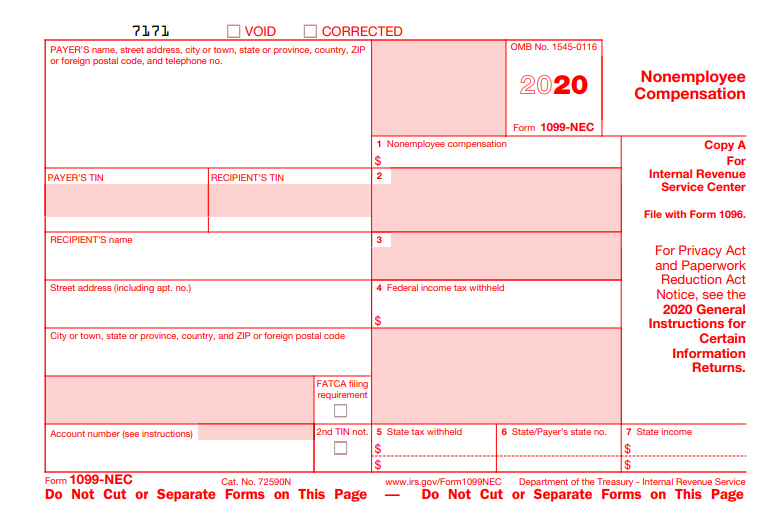 1099-NEC blank form