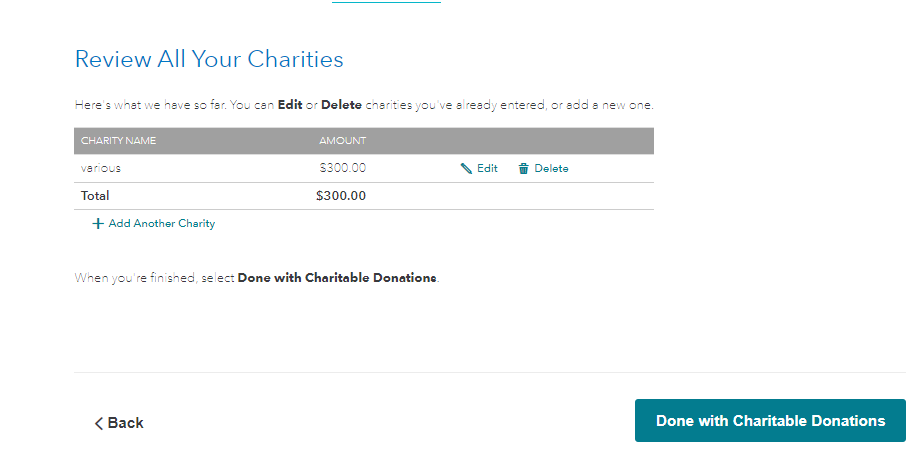 Charity input