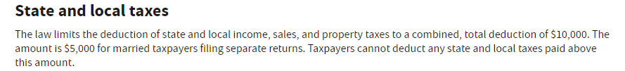 Deductible Income tax limits