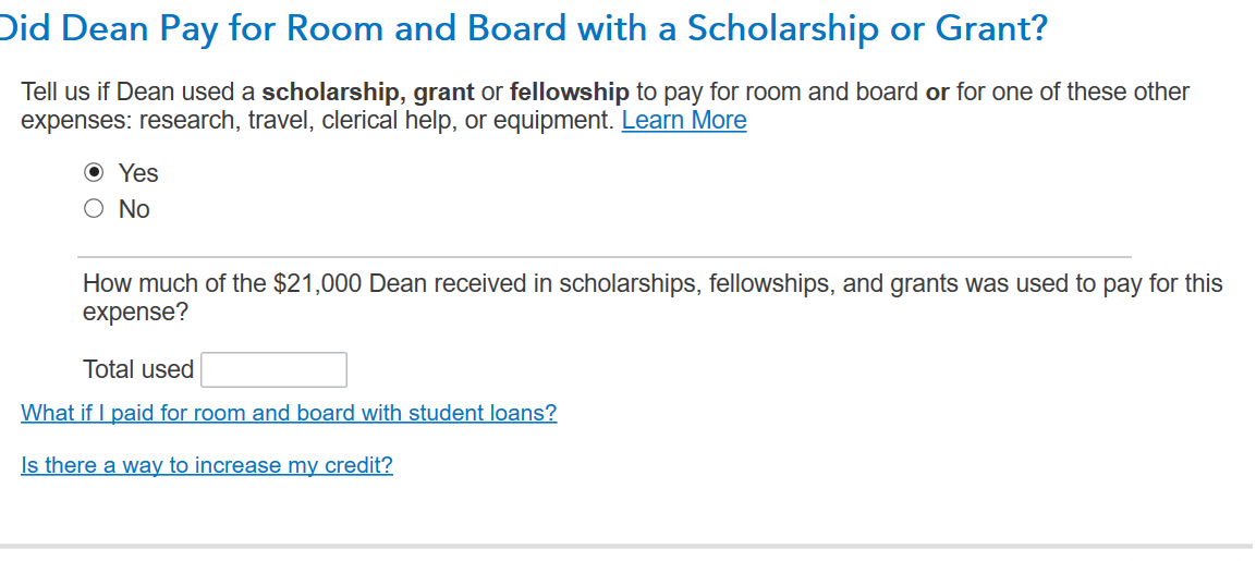 Taxable income from scholarship - Page 2