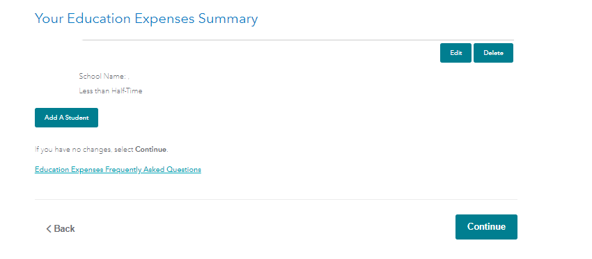 Education expense input