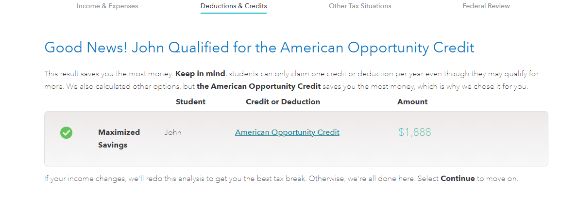 Education credit