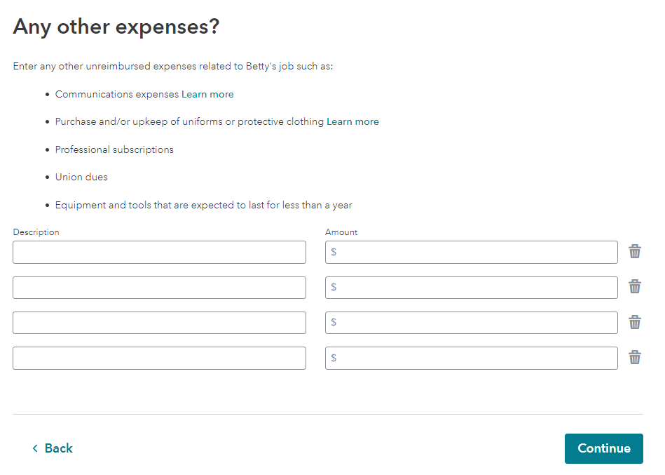 Job Related Expenses