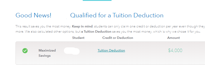 Deduction result