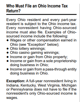OH nonresident income
