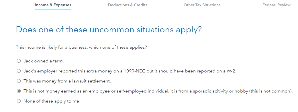 1099-NEC non business