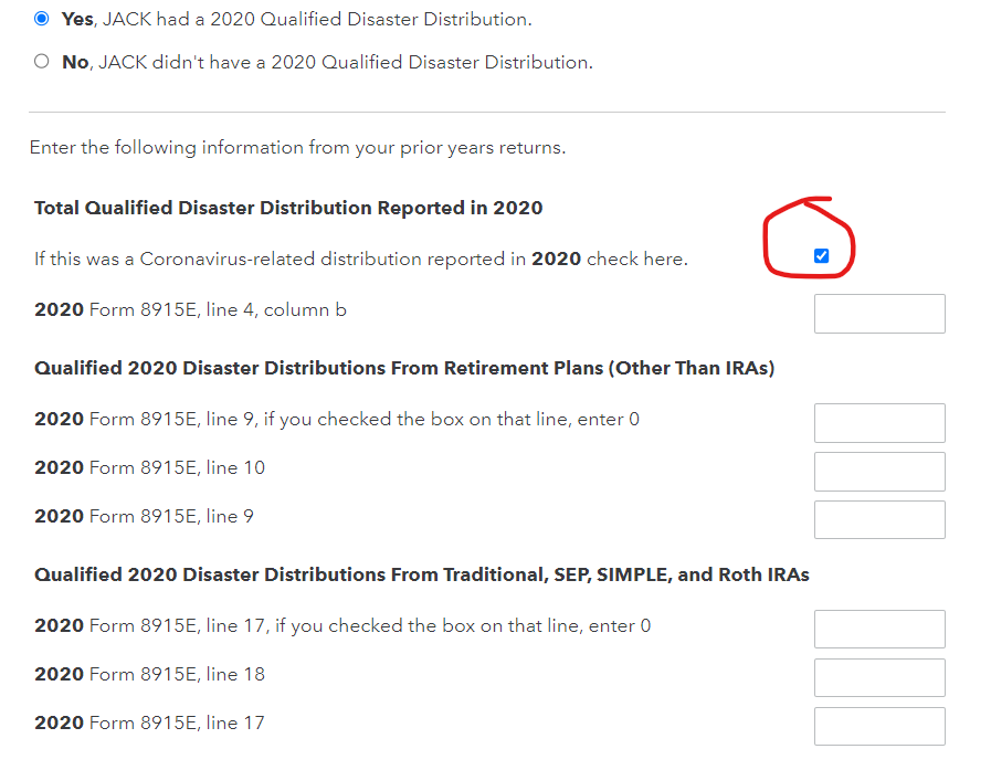 8915-F Coronavirus Disaster Code