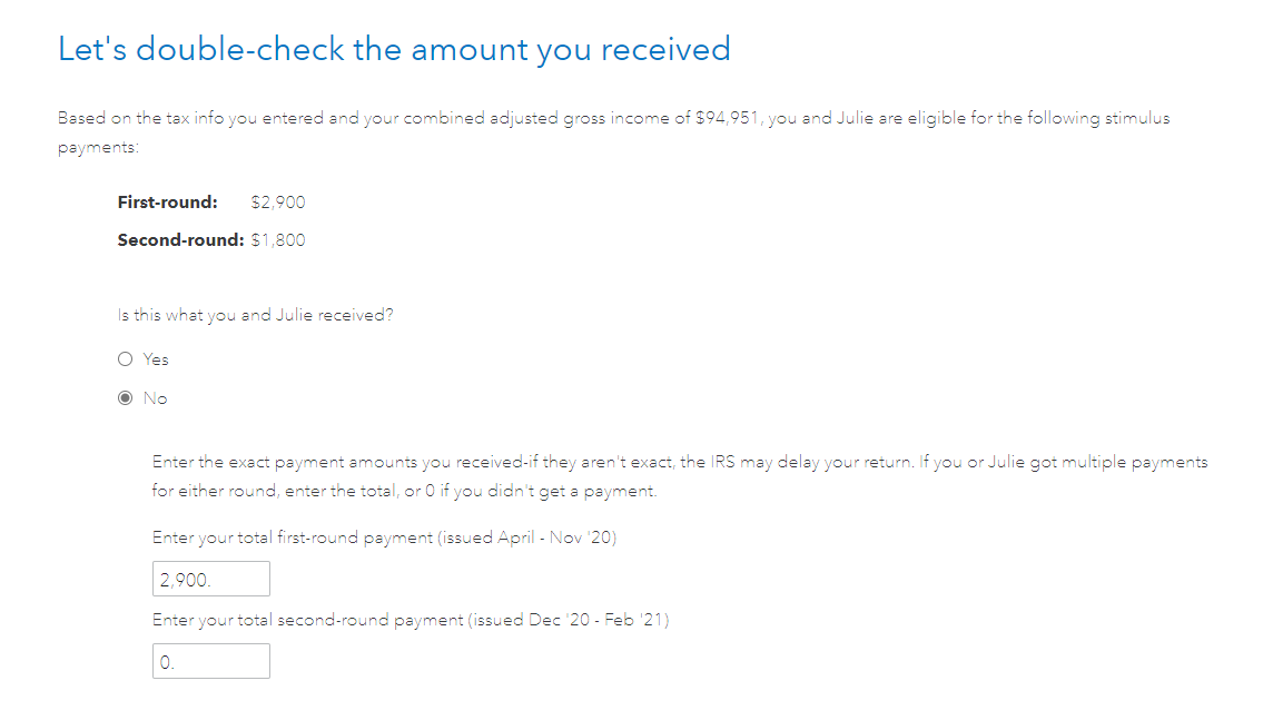 Stimulus payments updated